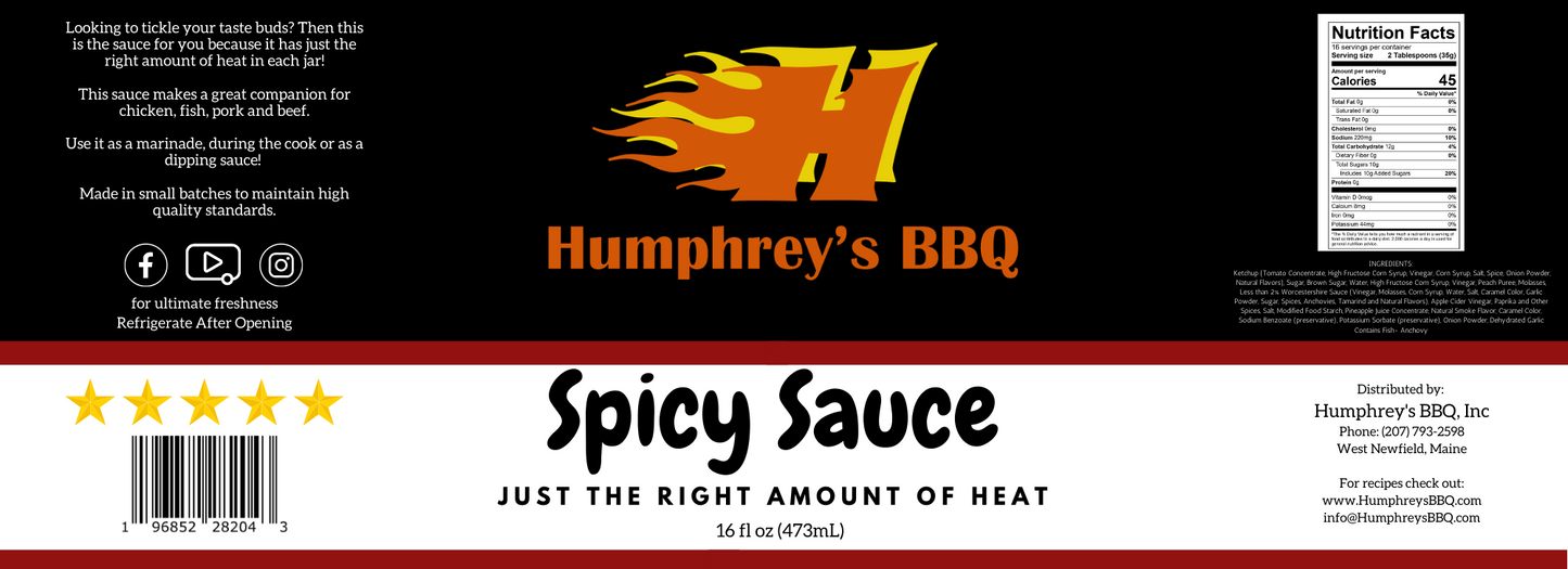 Humphrey's Spicy Sauce - 16oz