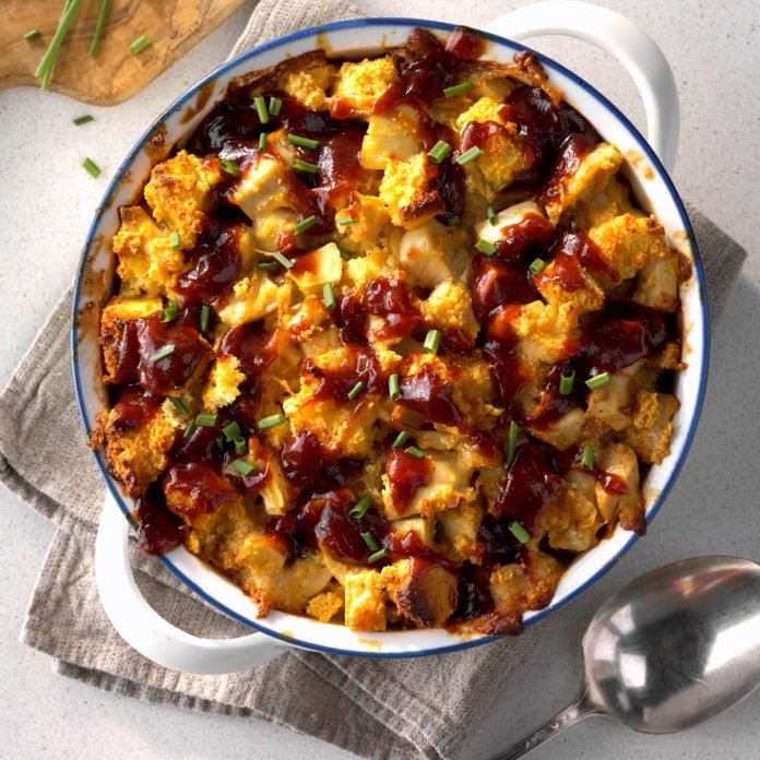 Chicken, Bacon and Apple Bread Pudding